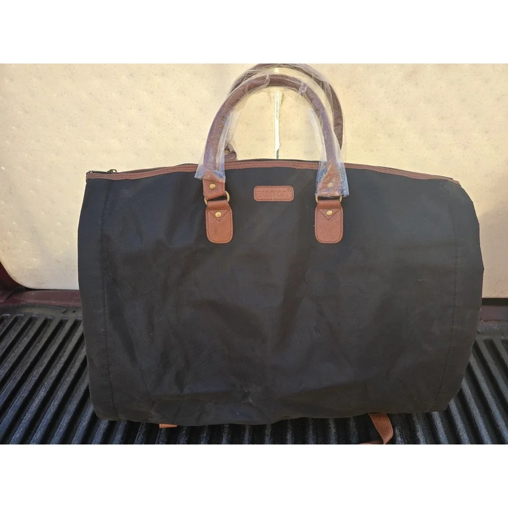 Buxton Duffle Bag Fold Out Garment Bag Large Carry On Black Nylon Crossbody
